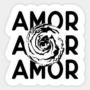 Amor typography black Sticker